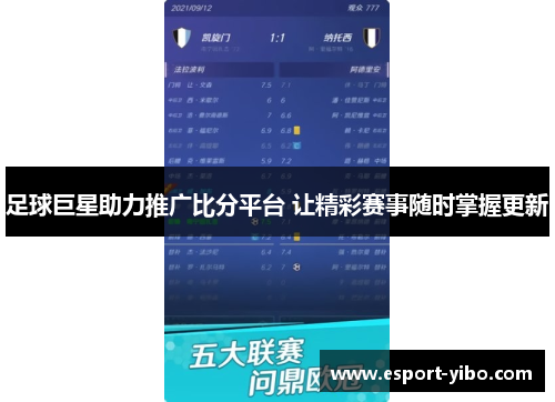 足球巨星助力推广比分平台 让精彩赛事随时掌握更新