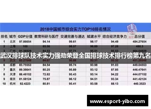 武汉排球队技术实力强劲荣登全国排球技术排行榜第九名